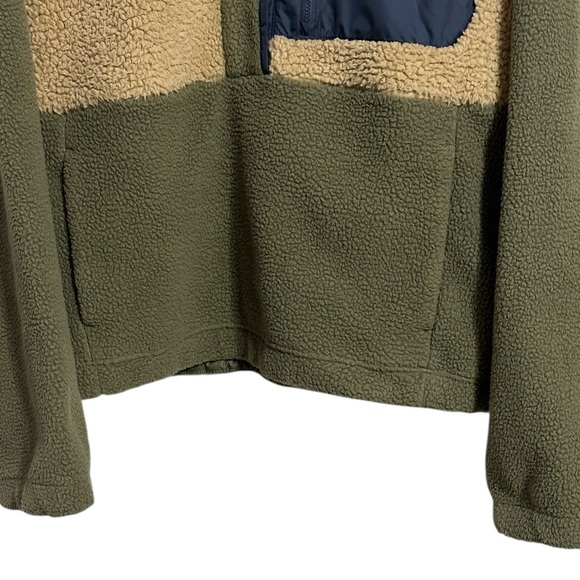 COLUMBIA Lodge Sherpa Relaxed Fit Stone Green Beach Sweatshirt Pullover Top - Picture 6 of 15